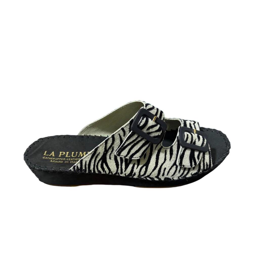 NEW LAPLUME women's jen sandals in zebra nubuck